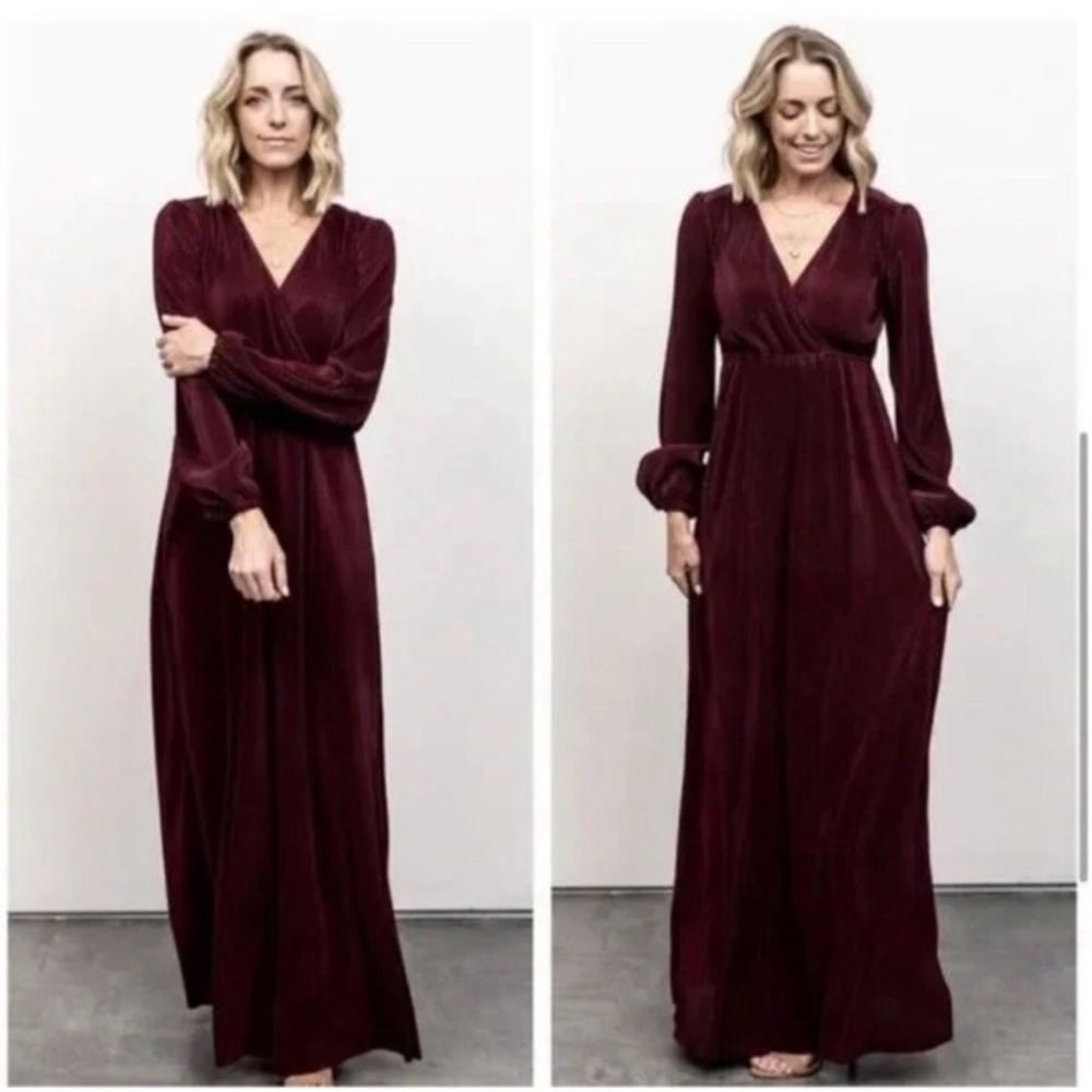 BALTIC BORN Venus Pleated Maxi Dress | Mulberry
